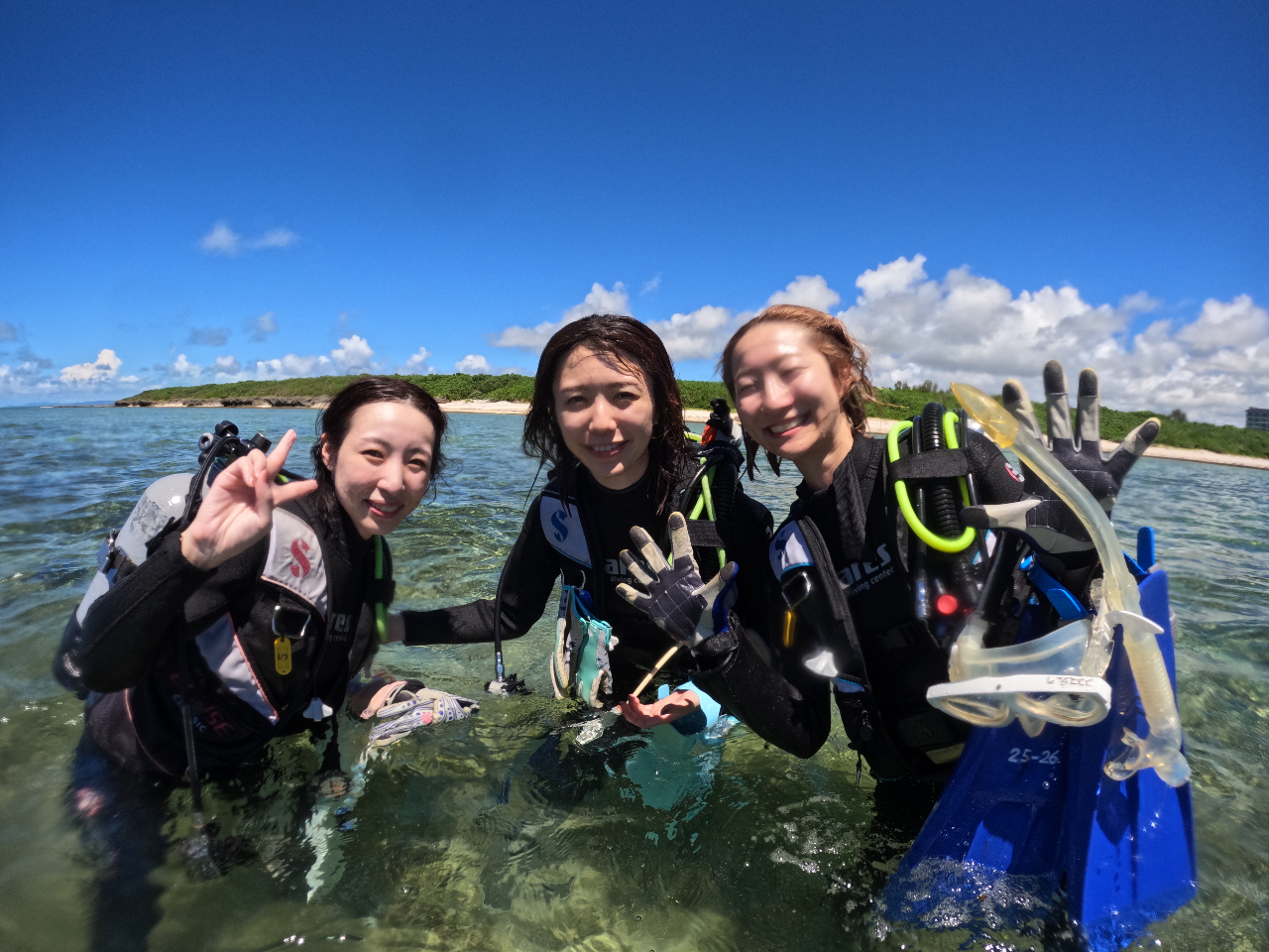 レディースプラン】ビーチエントリーでいける半日体験ダイビング