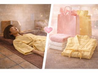 入浴は体を締めつけない服装での入浴となります。手ぶらプランでは、作務衣、タオルがセットになっています。