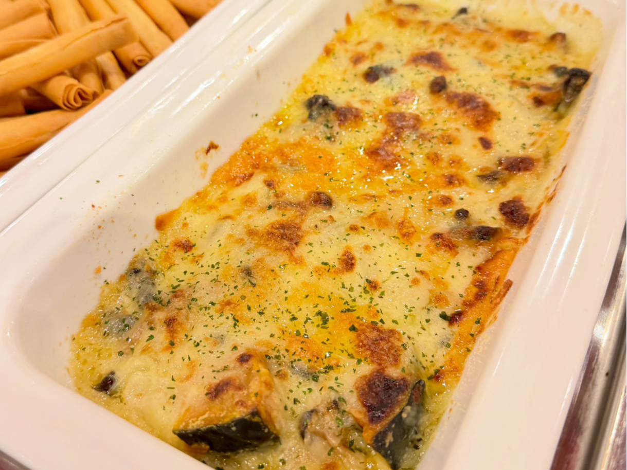 かぼちゃとキノコのグラタン