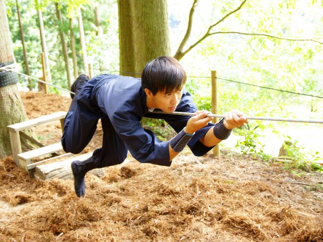 森の中でアスレチック!観光地赤目四十八滝すぐふもと