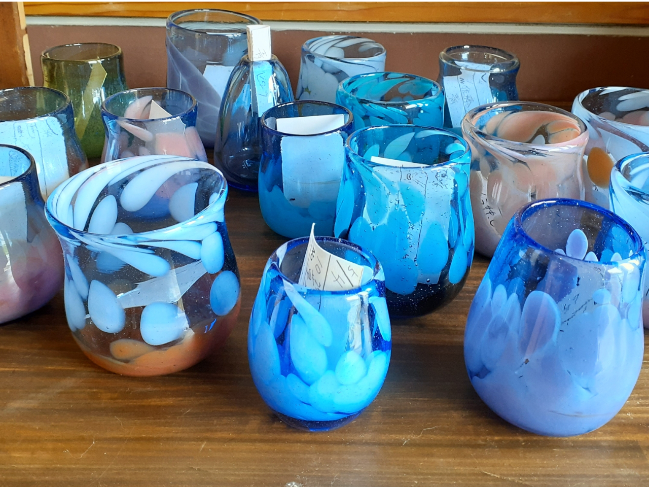 11/1より 色、泡は日替わり 吹き硝子体験 銀山温泉の行き帰りに リクエスト...