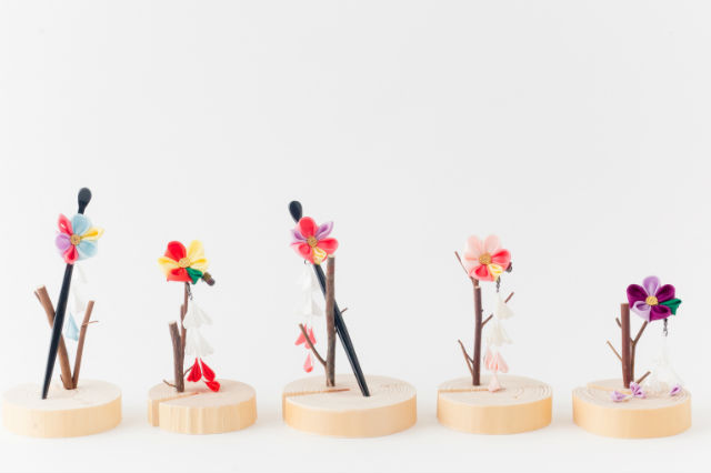 おはりばこのつまみ細工】お花のかんざし作り体験＊デザインと