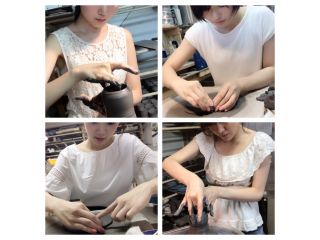 電動ロクロ、板づくりなど、お好きな作り方で体験できます