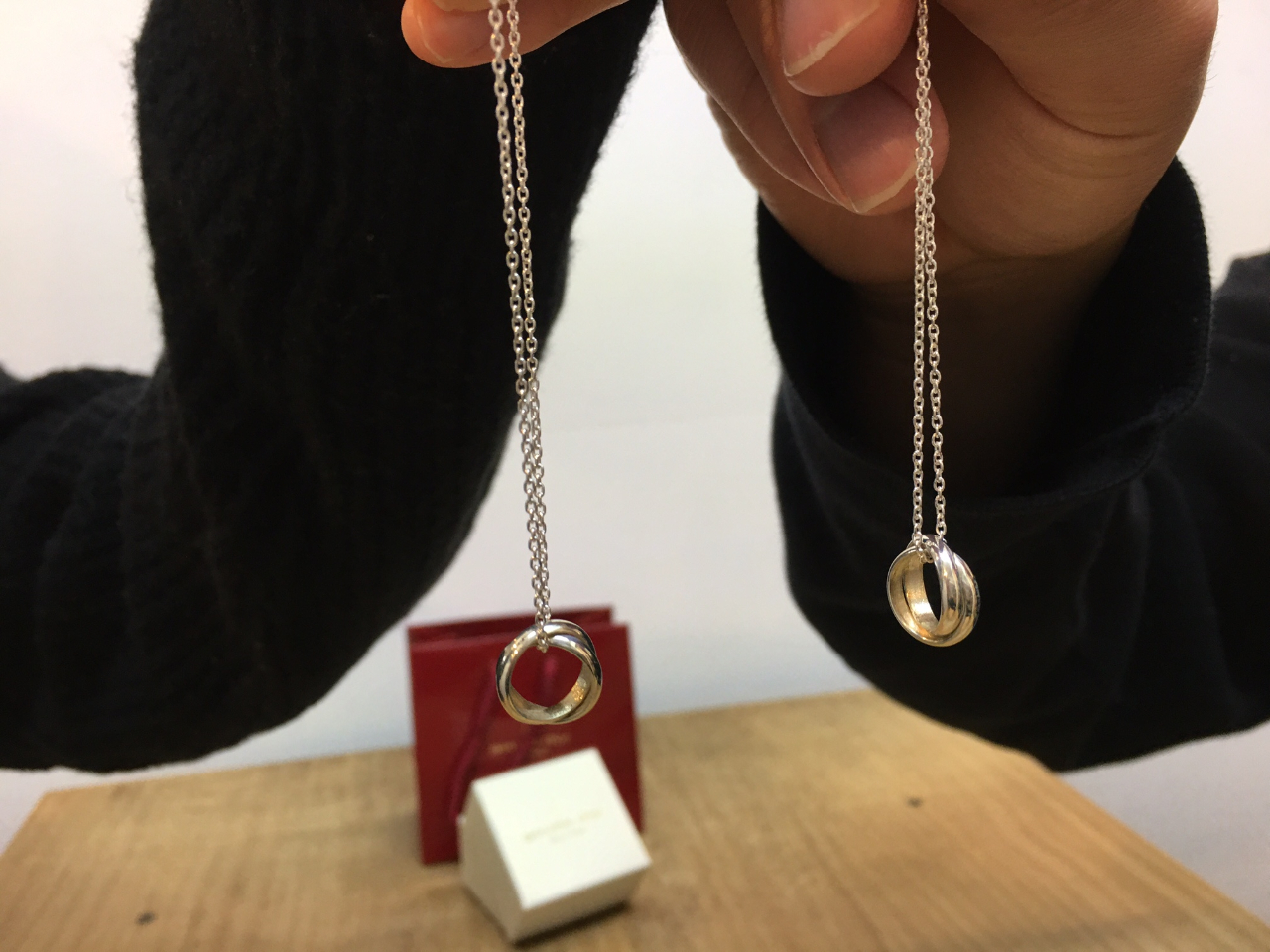 お揃いのペアネックレスが完成