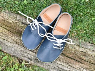 ヨコひも靴 ネイビー