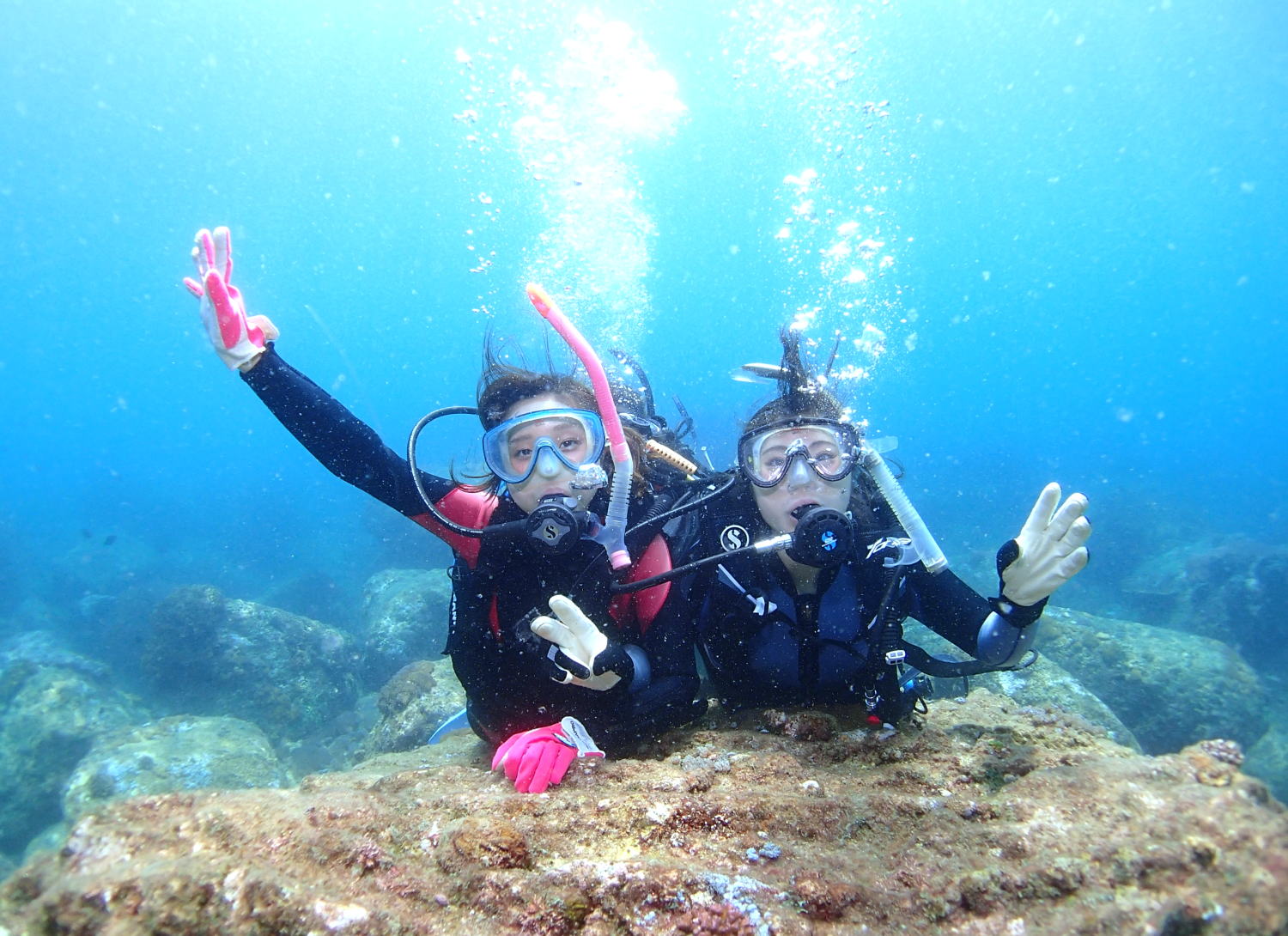 水中で記念撮影!写真は無料でプレゼント!!