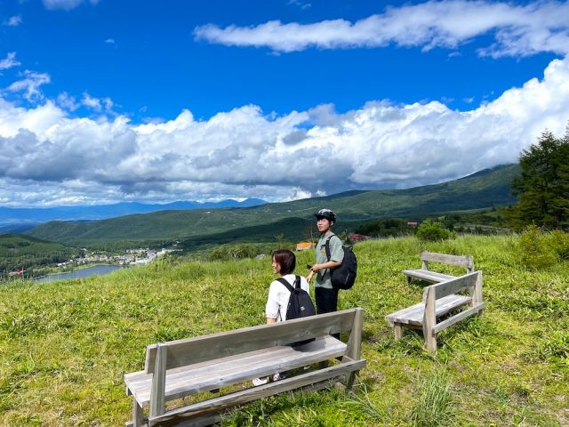 絶景の展望台から。とても日本とは思えない山岳リゾートの景色が楽しめます。