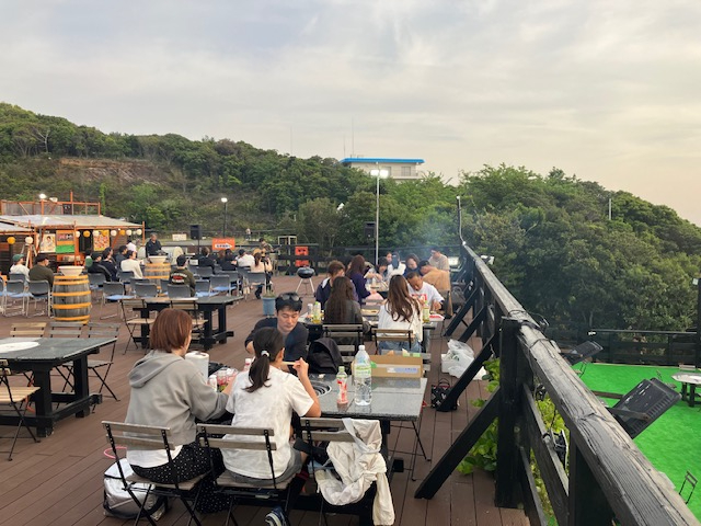 夕日が見られるBBQ!