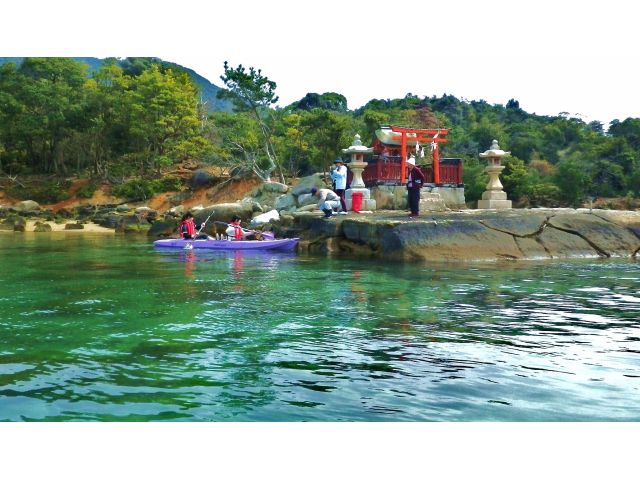 宮島のパワースポット「ひめ御床浦神社」をセーリング参拝〜カヌーでハイキング