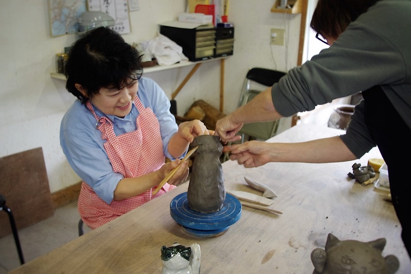 体験画像‥猫の頭部分を積み上げる
