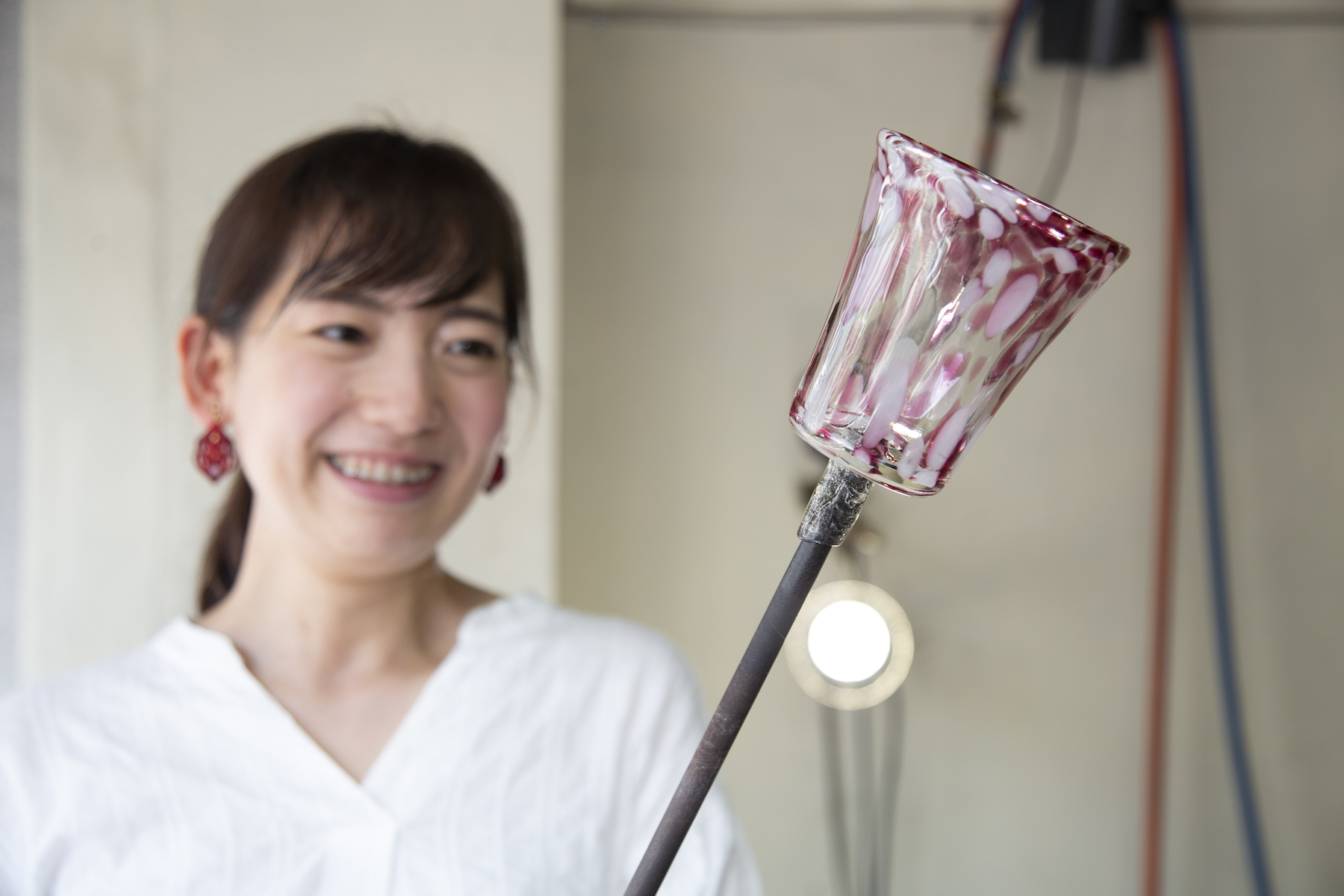 このような素敵なグラスが出来上がります☆この時点では皆様しっかり汗をかいて達成感抜群です。