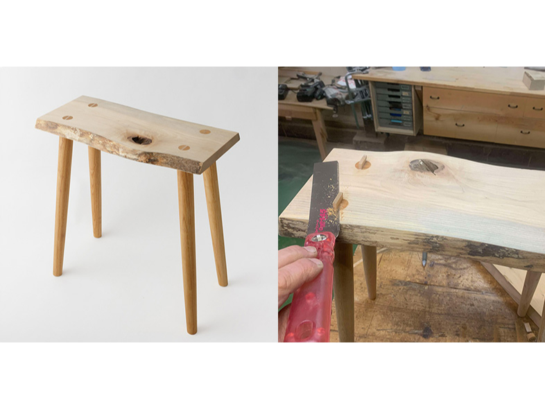中級【天然無垢!天然木】オリジナル・板座スツール 作り体験