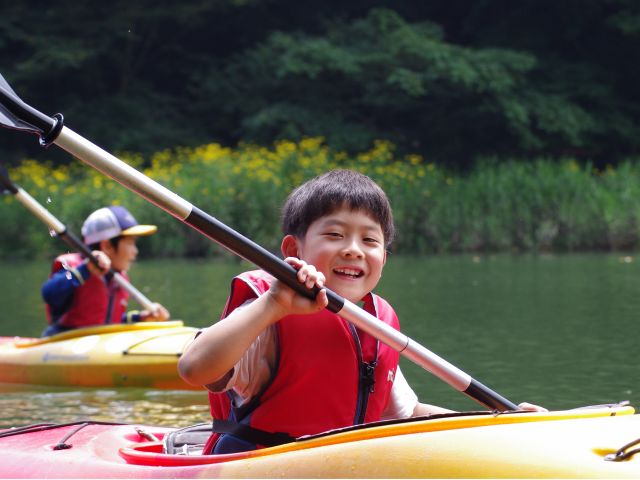 子どもだって身長120p以上あればシングルカヤックに乗れますよ