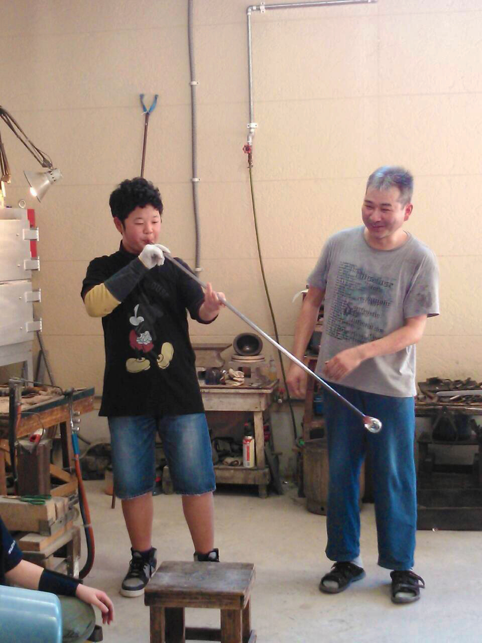吹きガラス体験