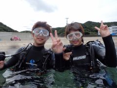 浅場で基礎を練習中!
