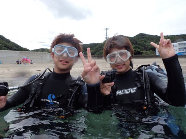 浅場で基礎を練習中!