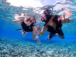 ライフジャケットがあるので泳げなくても安心!水面でぷかぷかするだけでいろんな生物が見れます♪