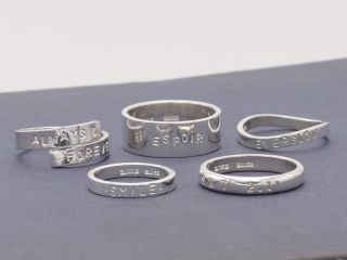 【シルバー950シリーズ】リングの種類は全5種類。当日サンプルを見てお選びいただけます。1本3800円〜11000円