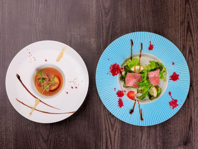 熊野牛ローストビーフサラダ、和牛柔らか煮