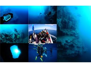 積丹半島の断崖前壁が織り成す、ダイナミックな地形は水中につづく。ダイバーのみが訪れることができる。【シャコタンブルー】をお楽しみください。