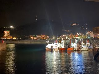 ナイトダビングを行う横磯ビーチ