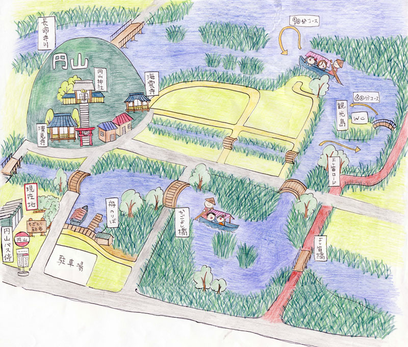 航路。60分コースの中心辺りは良く時代劇の撮影が行われています。