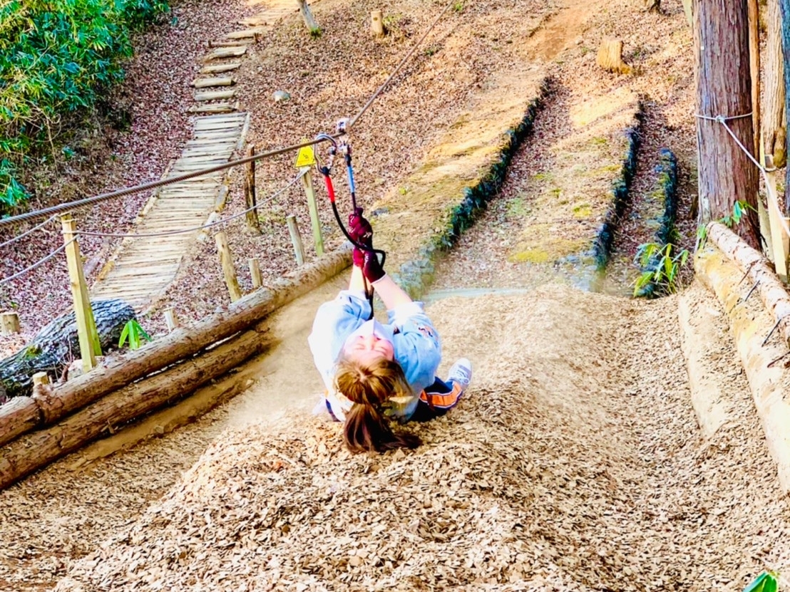 ジップスライドの着地意外と難しい、、