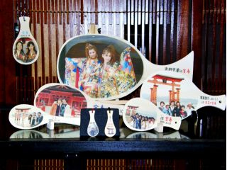 写真のように、お好きな写真をしゃもじに写絵できます♪