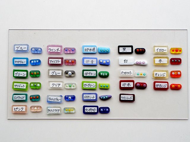 お箸置きのベースの色はこの中からお選びいただけます(一部追加・変更の可能性あり)