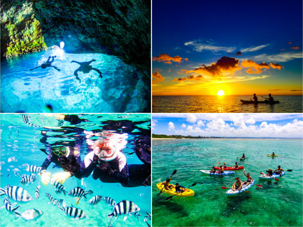 青の洞窟シュノーケル+シーカヤック贅沢セット!ドローン動画撮影しております♪