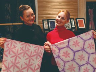 ★観光客・女子会・カップル・お子様・海外の方歓迎★ 雪花絞りハンカチ体験。お手軽に染めれます。