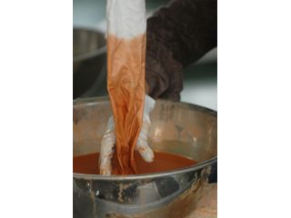 草木染染色の様子