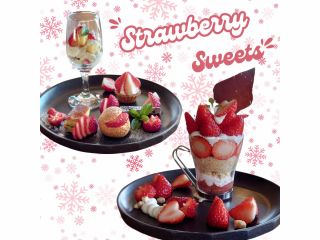 いちごデザートプレート ・ こぼれいちごパフェ