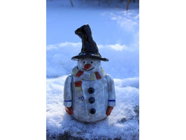 雪だるまです(実際の体験では色つけはできません)