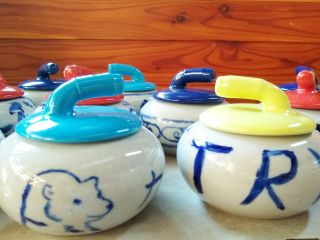 絵付け体験作品 カーリングポット