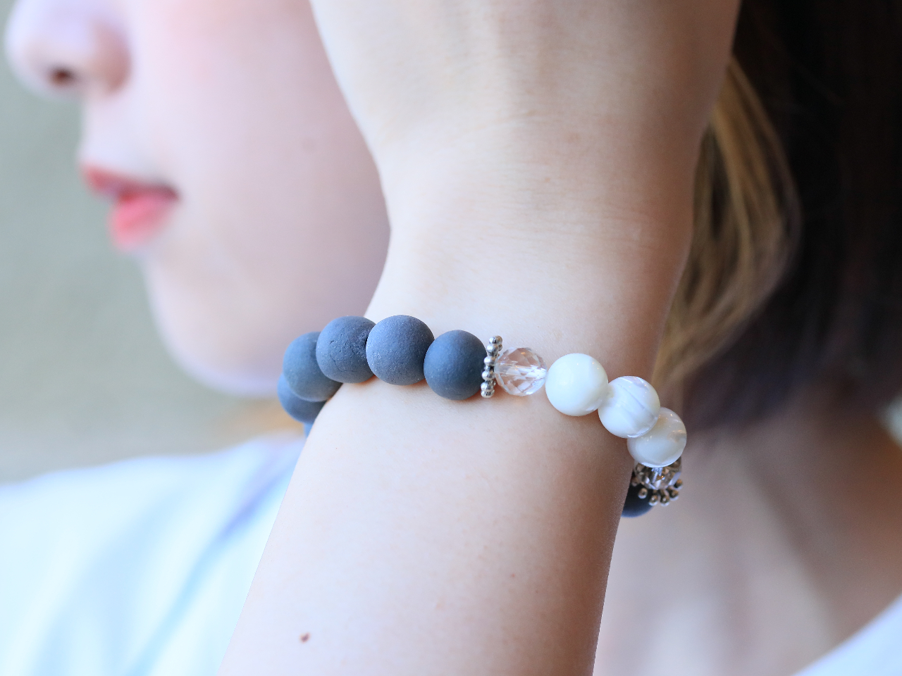 天然石とKAWARAボールのブレスレット