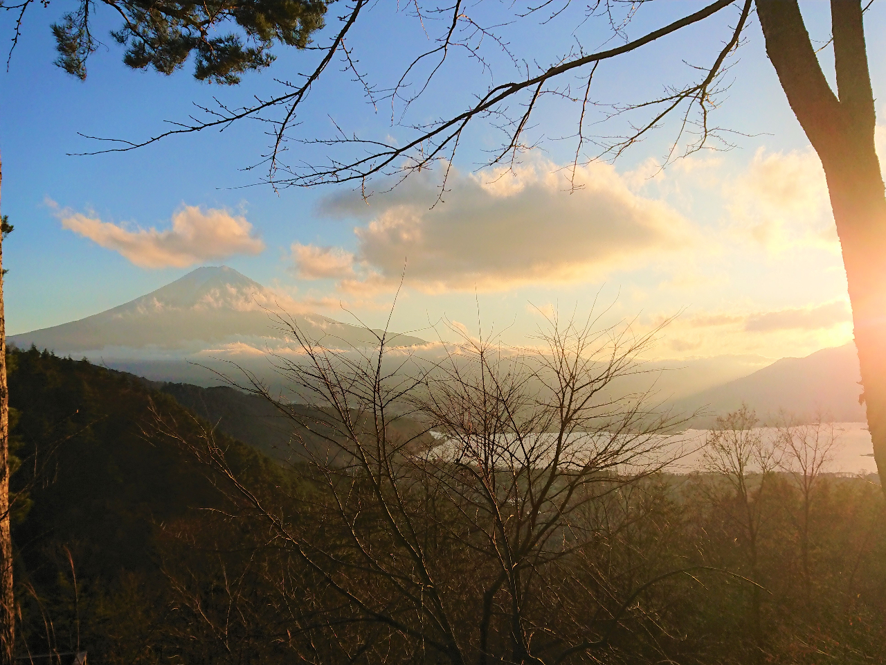 峠からの富士山と河口湖 お店から自転車で約8km 電動アシストで楽々?