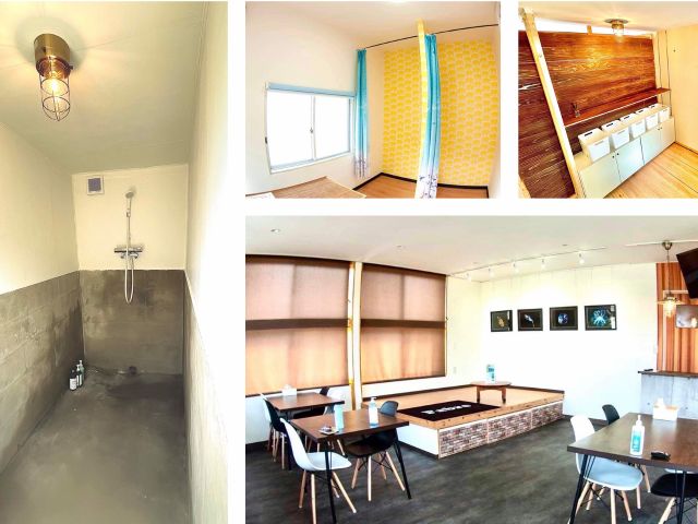 現地サービスにてシャワー施設、更衣室完備