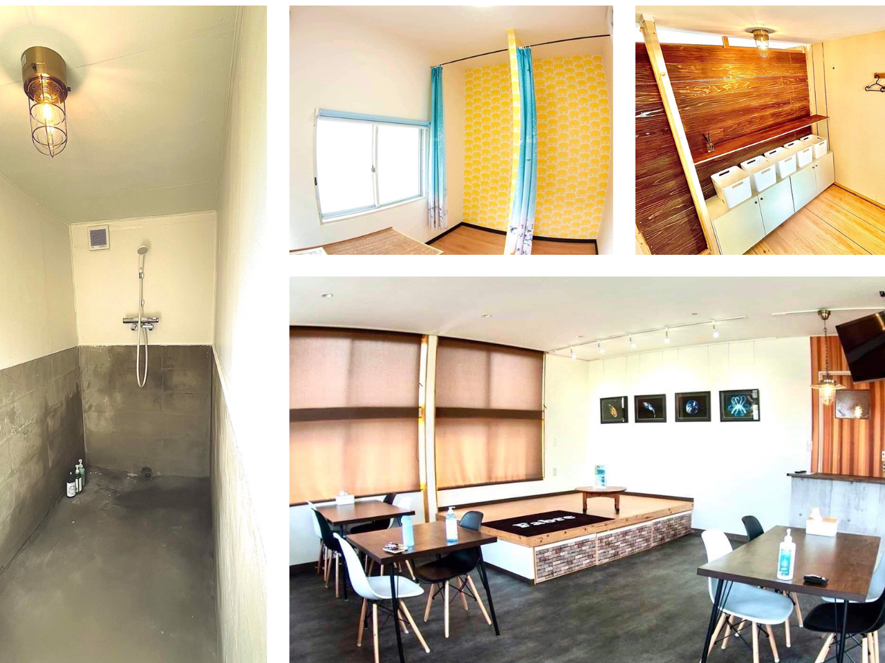 現地サービスにてシャワー施設、更衣室完備