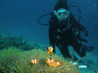 体験ダイビングの記念撮影