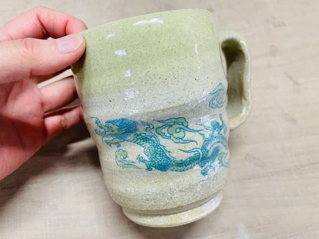 お客様作品例:マグカップ+龍の転写シール