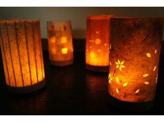 光を入れたミニあかり。