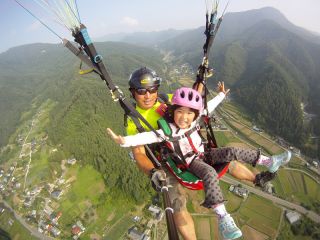 パラグライダーパーク青木 青木村でのタンデムフライト