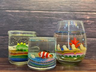 ジェルキャンドル作り ガラス容器の大きさは3種類ございます。