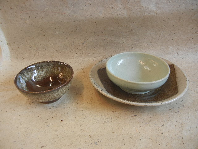 体験された人の作品(茶碗とサラダボールとパスタ皿組合せ)