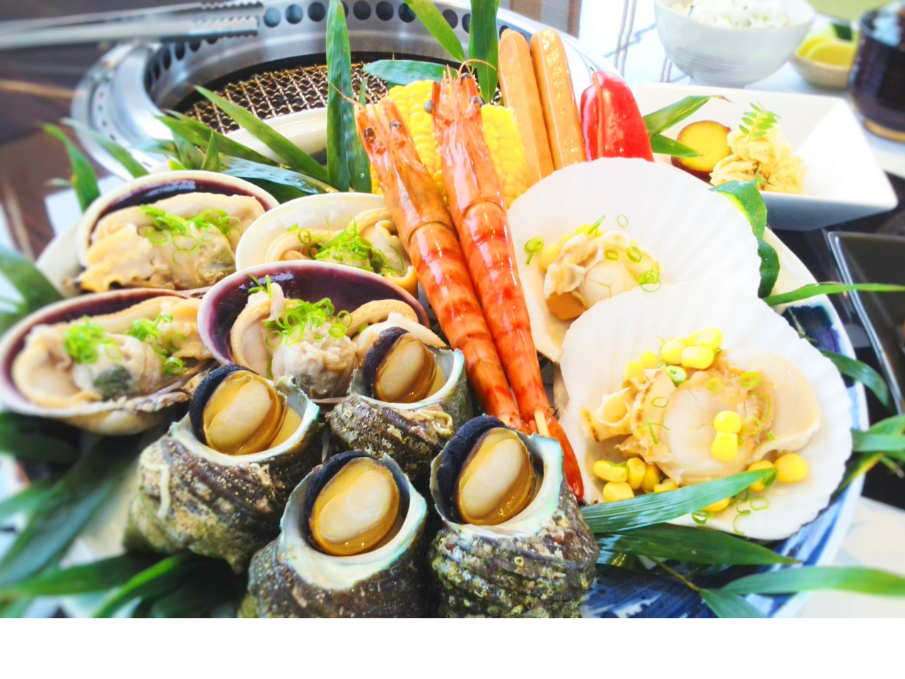 屋形船おきた一番人気、焼き貝コース