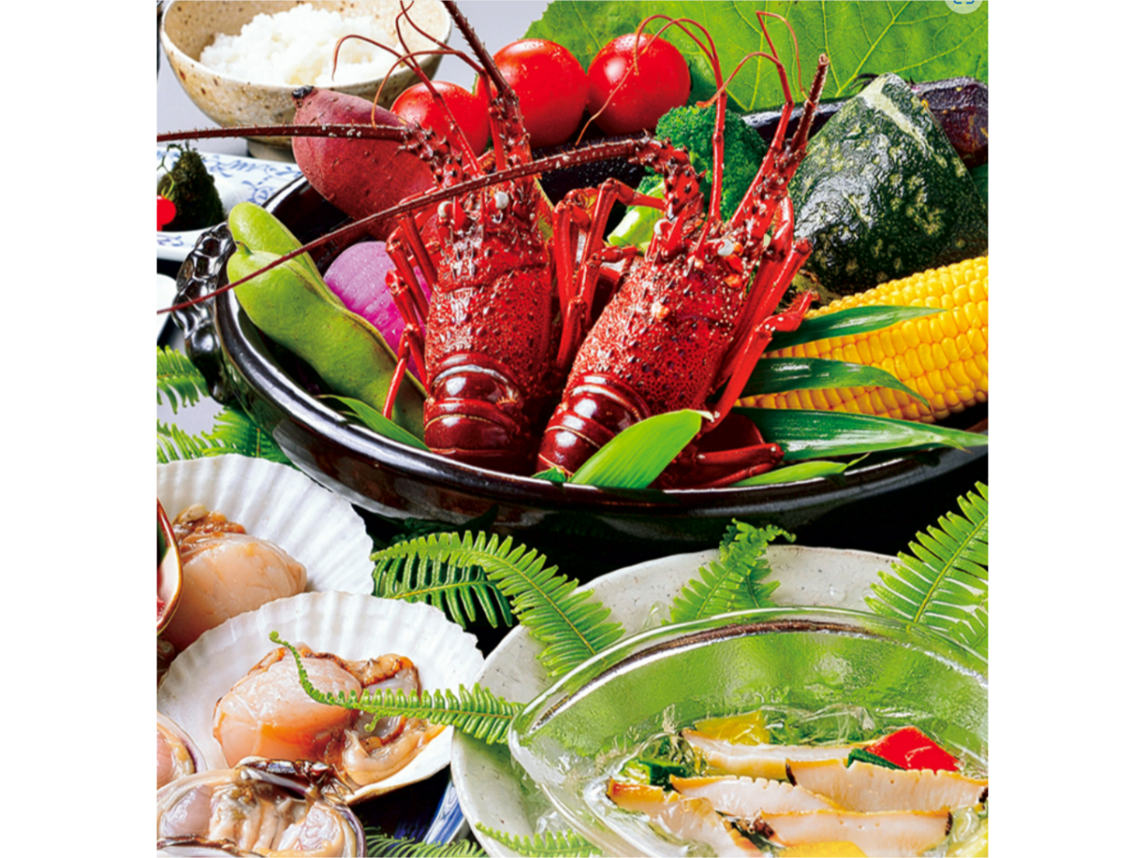 伊勢海老・アワビがついた海の幸堪能コース