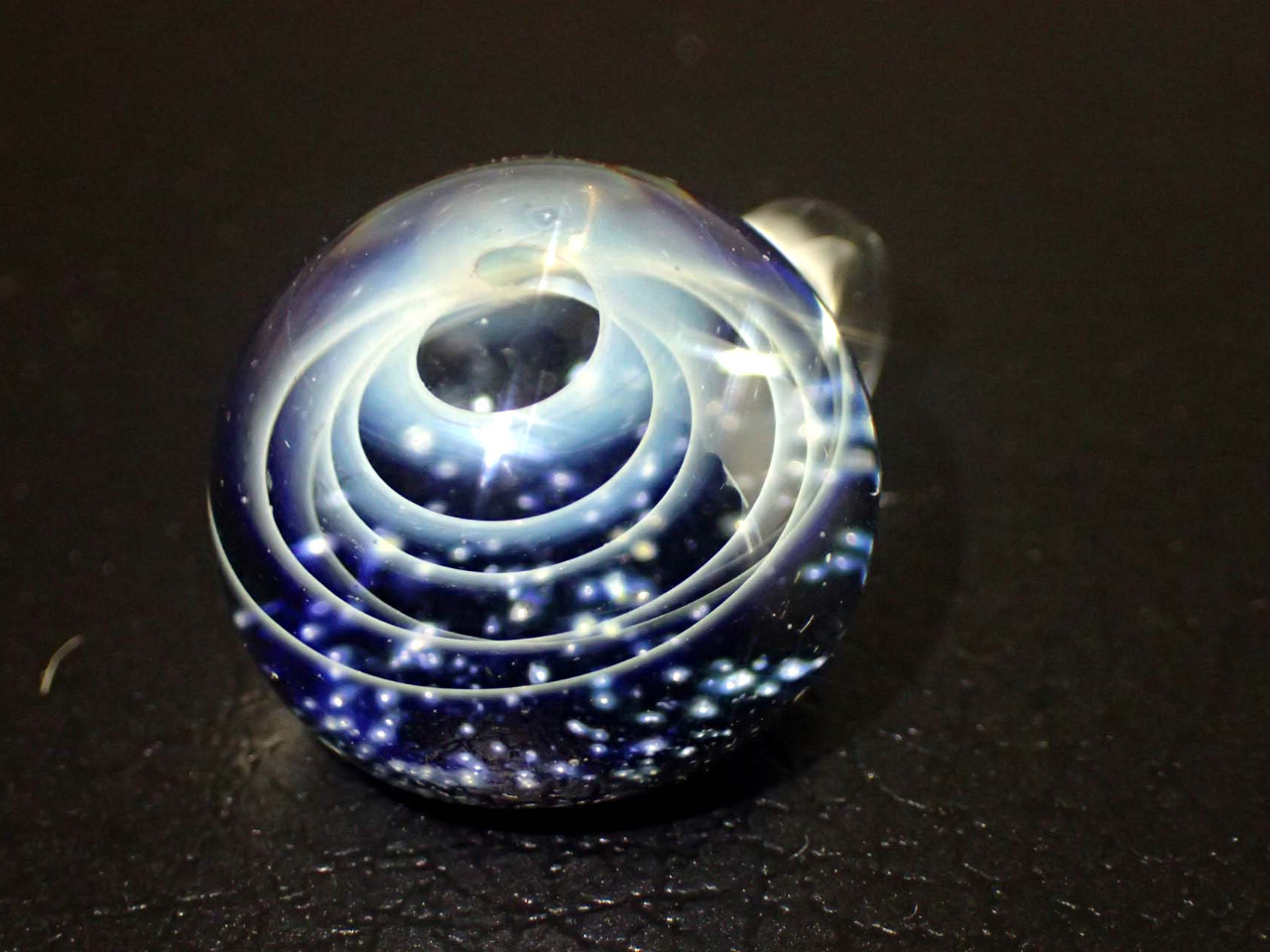 【宙吹きガラス/壱谷 旭・作】コバルト変 大鉢 共箱付き 宙吹きガラス/壱谷 旭・作】コバルト変 大鉢 共箱付き 吹き