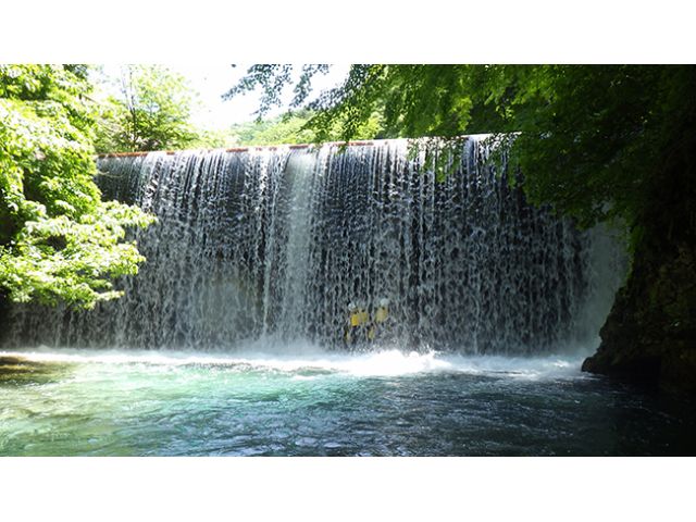スタートは水のカーテンを思い切って飛び出しましょう!