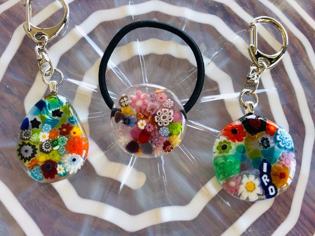 ベネチアングラスキーホルダー作品